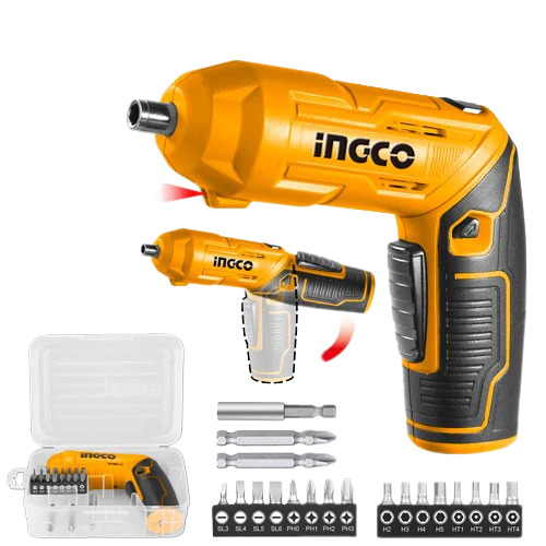 Ingco 50 mm Lithium-Ion Long Handle Cordless Screwdriver, CSDLI0442 (Charger Not Included)
